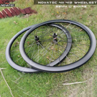 26mm U Shape Carbon Wheelset Disc Brake 700c Clincher Tubeless Tubular Straight pull Novatec 411 412 UCI Quality Road Wheels