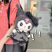 MINISO Kuromi Melody Backpack Lolita Anime Cosplay Students School Bag Plush Cartoon Bookbag Laptop Travel Outdoor Bag