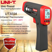 UNI-T UT303A hand-held infrared thermometer, non-contact industrial electronic thermometer -32 ~ 650 degrees LCD dual backlight