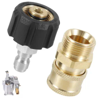 Pressure Washer Hose Connector Converter Adapter Kit Steel M22 to 1/4inch Quick Connector 5000PSI Max Water Hose Connect Fitting