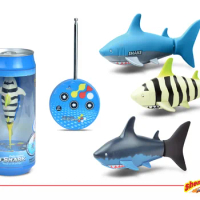 Mini Remote Control Little Shark New Unique Coca Cola Can Underwater Remote Control Shark Children's Toy