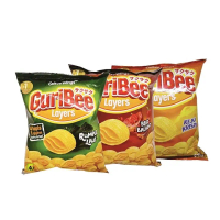 GuriBee Layers Chiki 65 gr 4 Layer All Varian Lengkap Rumput Laut & Keju Krispi