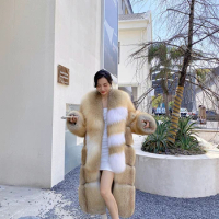 2023 Fashion Natural Real Fox Fur Coat Women Winter Warm Luxury Fur Coat Women Saga Furs Jacket For Women Plus Size Female Vest