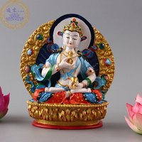 藏傳密宗佛教用品樹脂手工彩繪金剛薩埵菩薩金剛手隨身小佛像車載