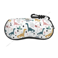 Glasses Case Soft Glasses Bag Hand Drawn Dino In Scandinavian Pattern Portable Sunglasses Box Bag Eyeglasses Case