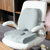 Memory Foam Office Chair Cushion Car Cushion Waist Back Support Pillow Set Ergonomic Relief Hip Lumbar Pad for Office Chair Car