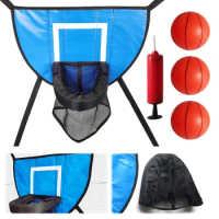 Mini Basketball Hoop Set with Pump and Mini Ball Kids Sport Games Trampoline Accessory for Trampoline and All Ages