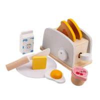 Playset Cosplay Colorful Pretend Playing Food Set Tableware Simulation Bread Machine Bread Toaster Set for Girls Boys Preschool