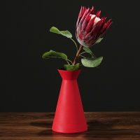 新中式紅色純手拉陶瓷花瓶擺件歐式簡約插花客廳電視柜玄關裝飾品