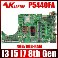 P5440FA Original Mainboard for ASUS P5440 P5440F P5440FA Laptop Motherboard 8GB RAM I3-8145U I5-8265U I7-8565U CPU
