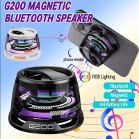 Pembesar suara Bluetooth magnetik Speaker Mini mudah alih tanpa wayar dengan RGB warna cahaya 5.3 Su