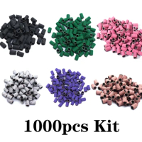 1000pcs Colored Electric Nail Machine Nail Drill Bits Sanding Bands Set for Nail Drill File Acrylic Nails Gel Removing Pedicure