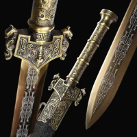 41" Handmade Chinese Han Dynasty Wushu Double Edged Han Jian Sword 1095High Carbon Steel Blade Kung Fu Jian Full Tang