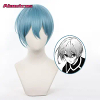 Aboutcos Blue Lock Hiori Yo Cosplay Wig Blue Short Hair Role Play Heat Resistant Headwear Anime Free Wig