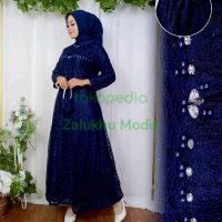 gamis wanita muslim mewah dan elegan / gamis brokat mix payet