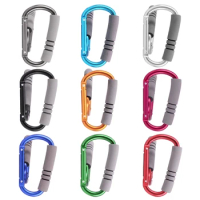 Shopping Bag Hook Clip D Shaped Aluminum Alloys Carabiner with Sponges Strollers Clip Shopping Hook for Outdoor Sports