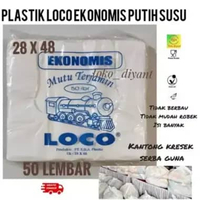 Kantong Plastik kresek Loco ekonomis tipis putih susu 28x48 | kresek ekonomis tipis putih susu uk 28
