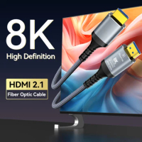 8K Fiber Optic HDMI Cable 8K60Hz 4K120 HDMI 2.1 Cable Dynamic HDR/eARC/HDCP 2.3 Compatible with LG Samsung Sony TV /PS5/Blu-ray