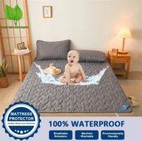 Waterproof Soft Mattress Pad Washable Reusable Mattress Cover Protector Diaper Proof Foldable Bed Mat for Home Hotel Bed Cover