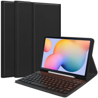 Leather Case For Samsung Galaxy Tab S6 Lite 2022 SM-P613 P619 2020 SM-P610 P615 Tablet Voltage TPU Pen Slot Keyboard