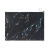 แฟ้มซองซิป ลายหินอ่อน E-FILE รุ่น 18A-BK สีดำ ขนาด 330 x 245 x 3 มม.