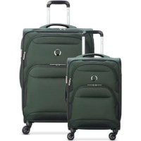 DELSEY PARIS Sky Max 2.0 Softside Expandable Luggage with Spinners 2PC, Green, 2-Piece Set (21/24)