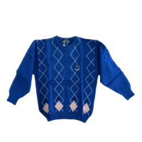 【Glenmuir】深藍圓領毛衣(針織衫 毛衣 長袖毛衣 線衫)