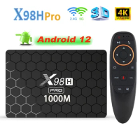 1000M X98H Pro Android 12 Smart TV Box Allwinner H618 Quad Core Set Top Box HD 4K AV1 2.4/5G Dual Wifi6 BT5 64GB Media Player