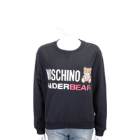 MOSCHINO Underbear 字母泰迪熊寶內刷毛黑色棉質運動休閒套裝