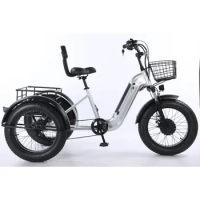 48V 2000W Large LCD Display Electric Tricycle, Fat Tire, High Torque, 3-wheel Electric Tricycle, Adult Freight Electric Bicycle