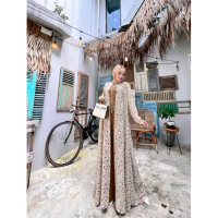 lakeisha maxy Dress wanita muslimah Gamis baju midi muslim gaun lebaran oneset hijab satu set setela