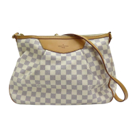LOUIS VUITTON LV 路易威登 白色 棋盤格 塗層帆布 Siracusa MM 肩背包 N41112 【二手名牌BRAND OFF】