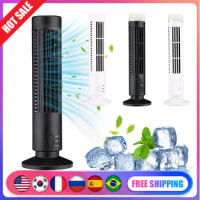 LED Tower Fan No Leaf Air Conditioner 2 Gear Speed USB Bladeless Fan Portable Electric Floor Fan for Living Room Bedroom