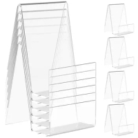 10Pcs Acrylic Book Stand Clear Book Display Stand Acrylic Book Holder for Displaying Books Notebooks Picture Albums Freestanding