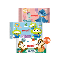 【HUGGIES 好奇】純水濕巾迪士尼加厚型 70抽x16包/2箱 史迪奇/三眼怪/奇奇蒂蒂版