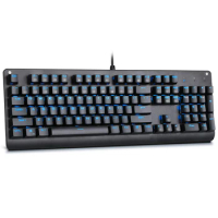 Mechanical Gaming Keyboard Blue LED Backlit USB Wired Blue Switches Double shot Keycaps 104 Keys No Conflict K600