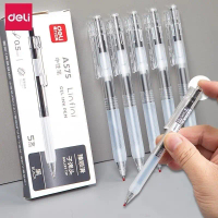 [ BÁN 5 CÂY ] Bút bi gel nước bấm DELI A575 (xanh, đen).