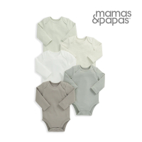 【Mamas &amp; Papas】抹茶歐蕾-長袖包屁衣5件組(5種尺寸可選)