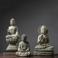 Buddha Statue Zen Sculpture Decorative Miniature Buddha Statue Home Fengshui Decoration Ornament Meditating Buddha Sculpture