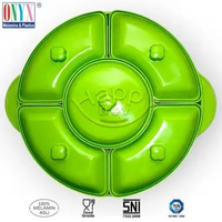 PARTY SET | SERVING SET | WADAH SAJI PRASMANAN BULAT SET MELAMIN 17IN Hijau