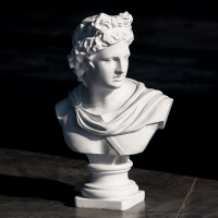 樹脂阿波羅石膏像擺件大號素描石膏頭像31cm人物石膏像模型雕塑美術教具家居飾品