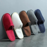 5Pairs Disposable Slipper Shop Hotel Spa Slippers Environmental Protection Degradable Customized Non-woven Home Closed Toe 27 CM