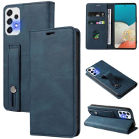 50pcs/lot For Galaxy A13 A23 4G 5G A33 5G A53 5G Wallet Leather Case with Wrist Strap For Samsung Galaxy A04S A13 A54 5G A14 5G