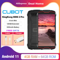 Cubot KingKong MINI 2 Pro 4" Waterproof 4G Portable Mini Smartphone 4GB+64GB(128GB Extended) Android Phone Dual SIM CellPhone