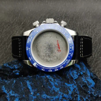40mm VK63 Case Genuine Leather Strap Modification Watch Parts for Seiko Daytona Quartz Chronograph Movement Watch Replacements
