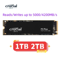 Crucial P3 Plus 1TB 2TB PCIe 4.0X4 3D NAND NVMe M.2 2280 Internal SSD, Up to 5000MB/s,Original and New