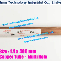 (100PCS/LOT) 1.4x400mm Copper Tube Multihole, Copper EDM Tubing Electrode MultiChannel Dia. 1.4mm Long 400mm for Superdrill EDM