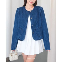 [ Marveile ] Cult Denim Blazer | Atasan Blazer Denim Wanita M Light Denim
