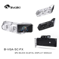 Bykski B-VGA-SC-FX,Water Cooling Thermometer Monitor For GPU Block,VGA LED Digital Display Vertical Mounting