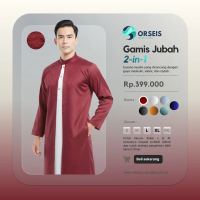 Gamis Pria Dewasa Lengan Panjang 2 In 1 Jubah Embos Motif Premium ria busana